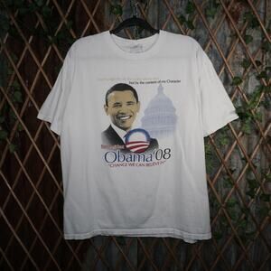 XL - Vintage Y2K American Vintage T-Shirts barack obama 2008